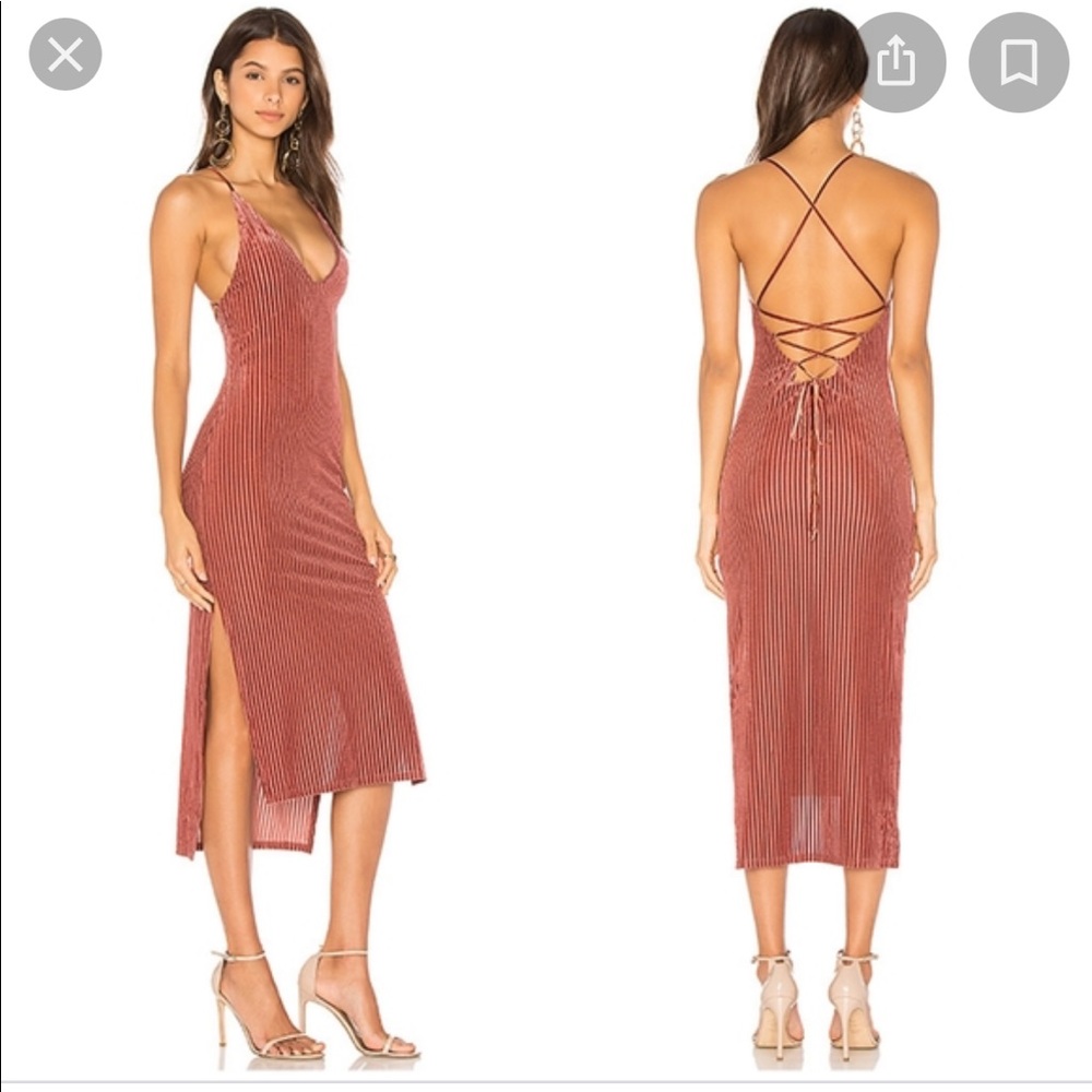 X REVOLVE LOTUS DRESS IN ROSEWOOD